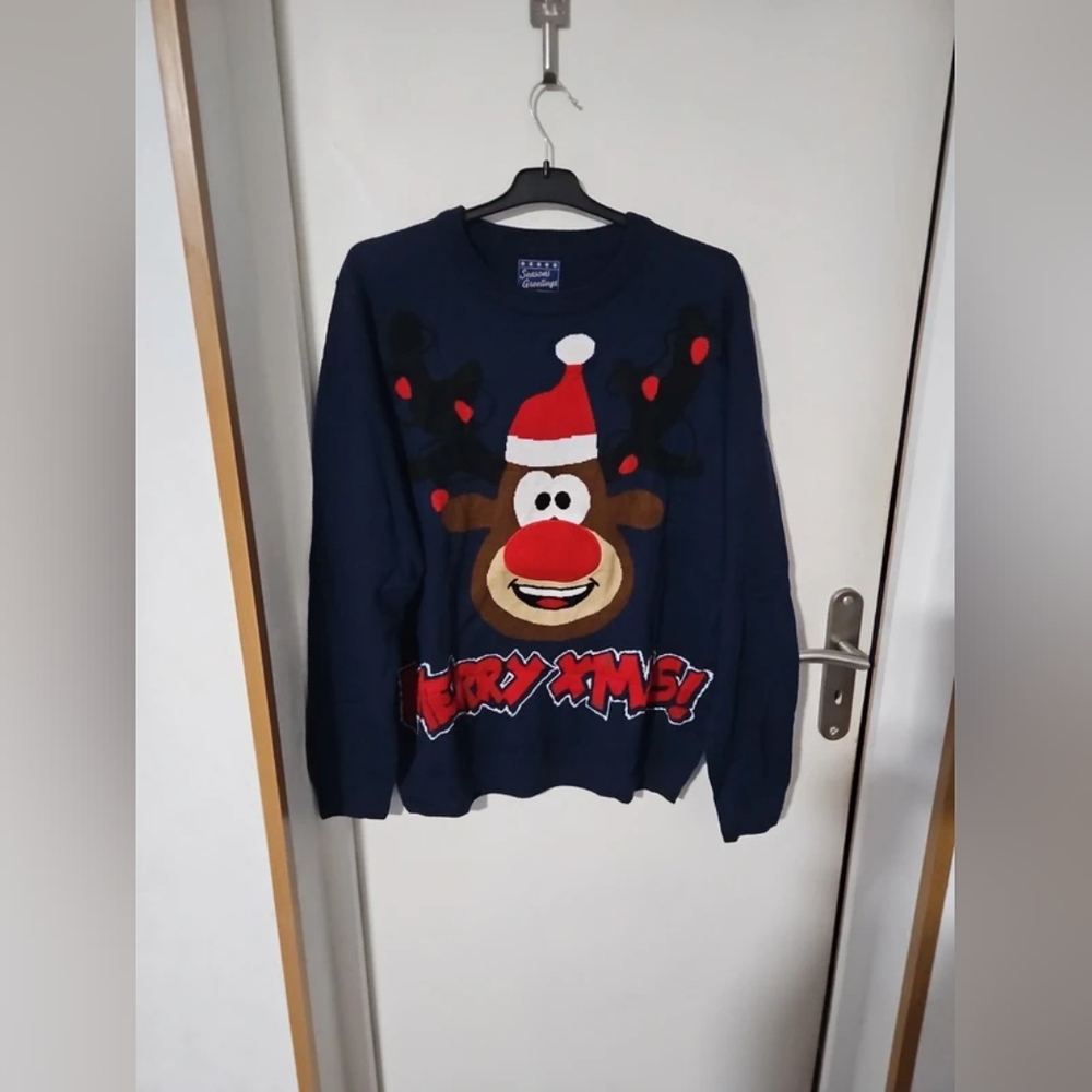 George Navy Reindeer Holiday Sweater